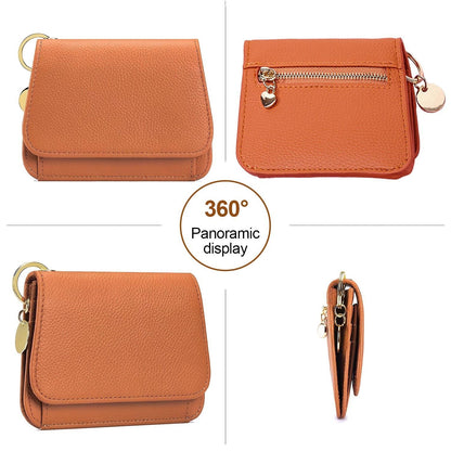 👛RFID Short Wallets for Women – Fashionable Card Holder with Key Ring & Coin Purse