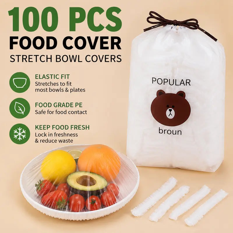 ⚡ Disposable Stretch Food Covers for Bowls & Plates