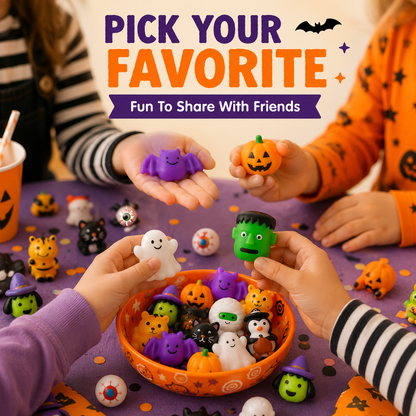 🎃 100PCS Halloween Mochi Squishy Toys – Cute Sensory Party Favors & Goodie Bag Fillers ✨