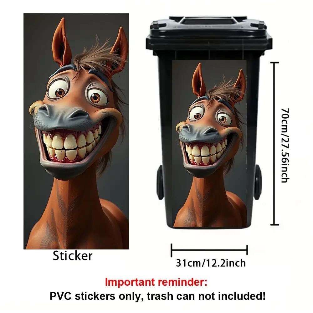 ⚡ Creative Trash Can Sticker with Colourful Cartoon
