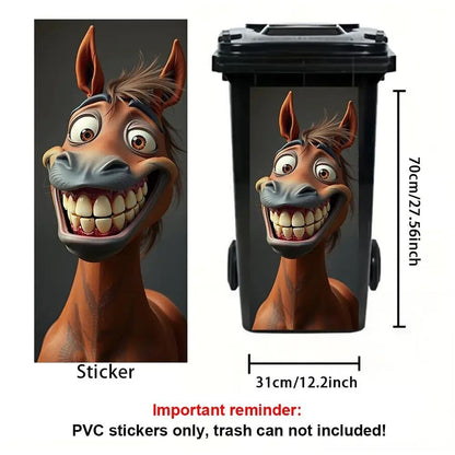 ⚡ Creative Trash Can Sticker with Colourful Cartoon