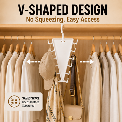 ✨ 12-Hook V-Shaped Closet Organizer – Save Space & Keep Accessories Tidy✨