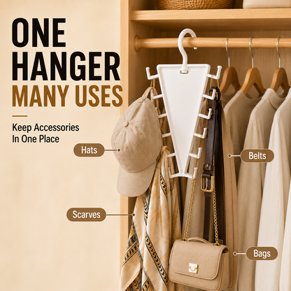 ✨ 12-Hook V-Shaped Closet Organizer – Save Space & Keep Accessories Tidy✨