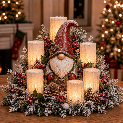 ✨🎄2026- Christmas Candlelight Centerpiece with Warm Flameless Glow ✨
