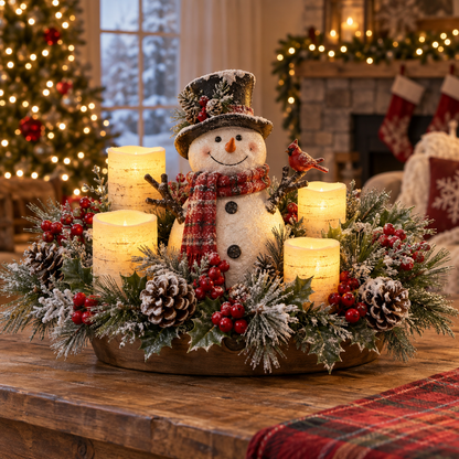 ✨🎄2026- Christmas Candlelight Centerpiece with Warm Flameless Glow ✨