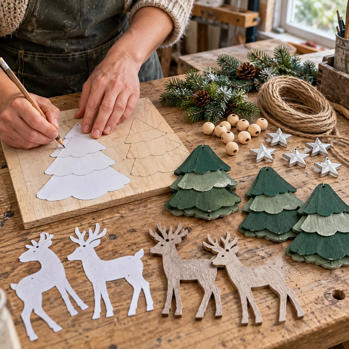🦌🎄Lighted Woodland Christmas Garland