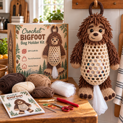 🐮Crochet Animal Bag Holder DIY Kit – Cute & Functional Hanging Storage Craft Kit