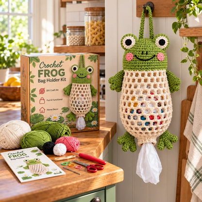 Crochet Animal Bag Holder DIY Kit – Cute & Functional Hanging Storage Craft Kit