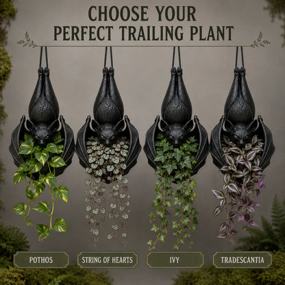 🦇 Upside‑Down Hanging Bat Planter