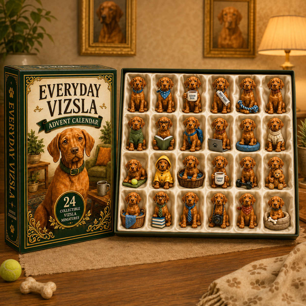 Everyday Vizsla Advent Calendar 2026 – 24 Days of Adorable Vizsla Miniatures, Daily Dog Moments & Perfect Gifts for Vizsla Lovers
