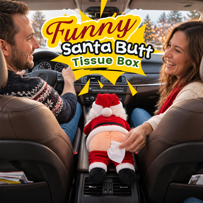 💨Funny Santa Butt Tissue Box Holder – Hilarious Christmas Decor & White Elephant Gag Gift