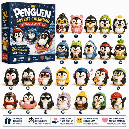 🎁🐧 24 Days of Penguin Surprises Advent Calendar – 24 Unique Penguins, 3 Fun Editions