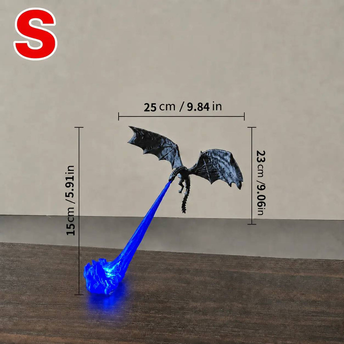 🔥🐲3D Fire-Breathing Dragon LED Display – Fantasy Bookshelf Decor with Glowing Flame