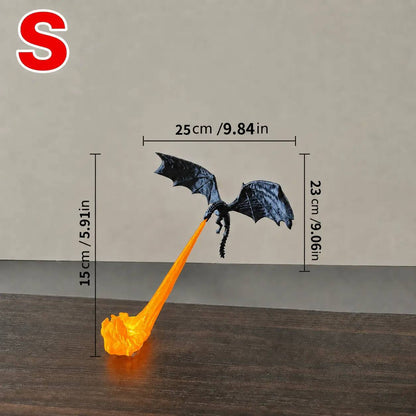 🔥🐲3D Fire-Breathing Dragon LED Display – Fantasy Bookshelf Decor with Glowing Flame