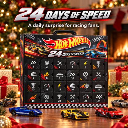 🔥24-Day Toy Car Advent Calendar – Christmas Surprise Gifts for Boys & Car Collectors