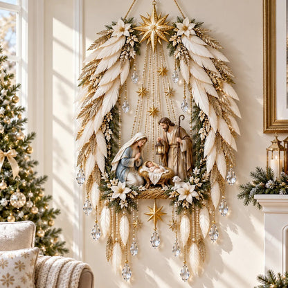 Angel Wings Nativity Light | Illuminated Christmas Wall Decor