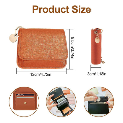 👛RFID Short Wallets for Women – Fashionable Card Holder with Key Ring & Coin Purse