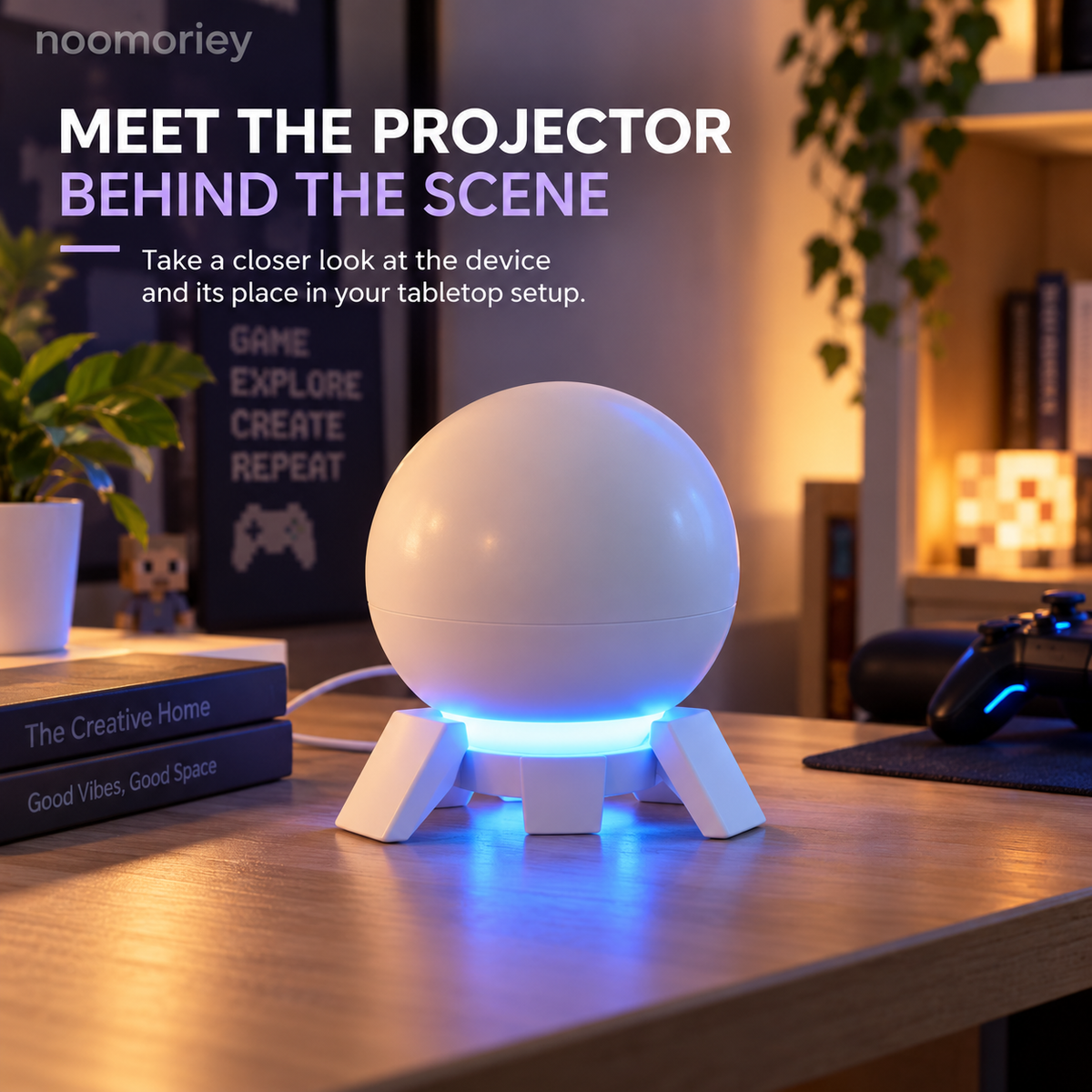 🎮 Pixel Fantasy Scene Projector – Ambient Decor for Gaming Rooms