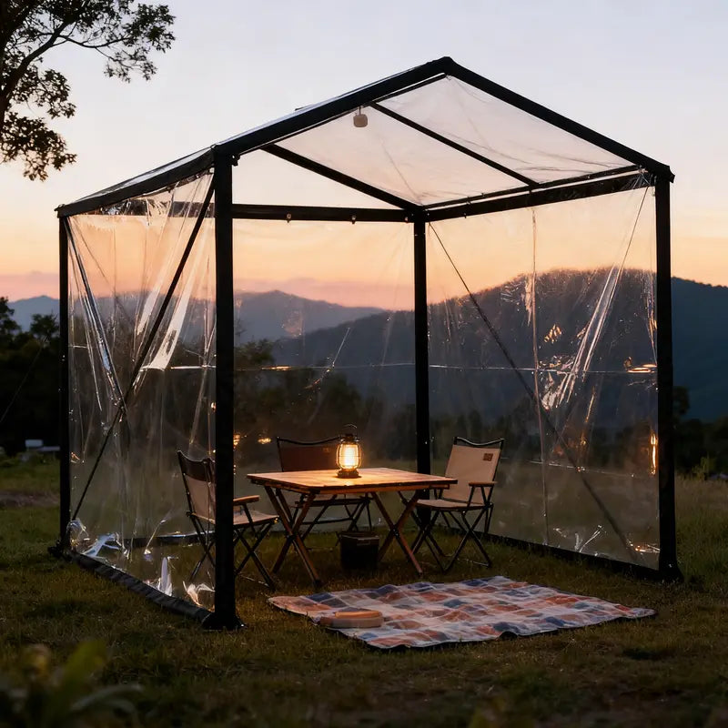 ⚡Clear Waterproof PE Tarp, Transparent Outdoor Cover with Metal Grommets