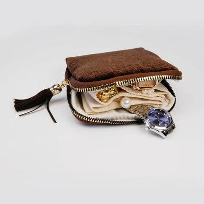 Travel Jewelry Bag Organizer with Tassel Zipper