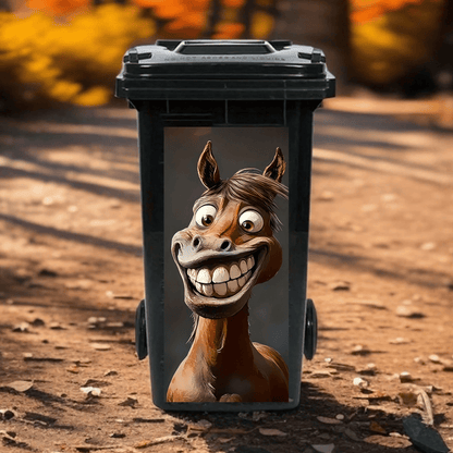 ⚡ Creative Trash Can Sticker with Colourful Cartoon