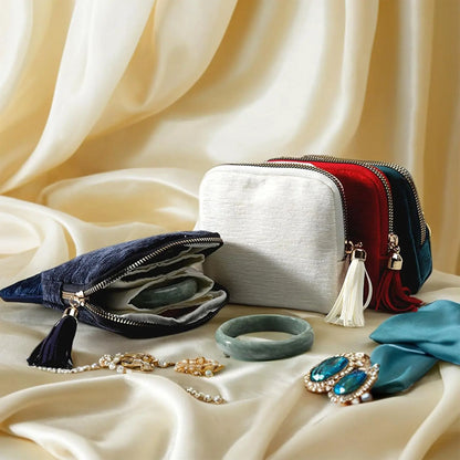 Travel Jewelry Bag Organizer with Tassel Zipper
