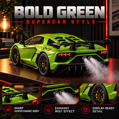 🏎️ Track-Inspired Sports Car Display Model – Exhaust Mist Effect Collector Decor