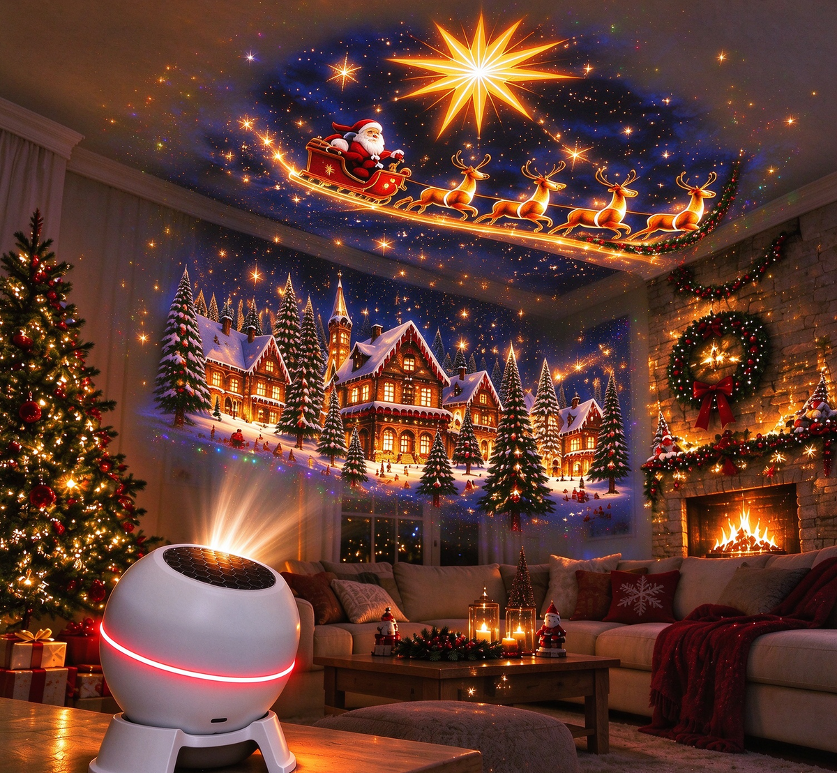 🎄Create Magical Winter Scenes – Christmas Projection Night Light