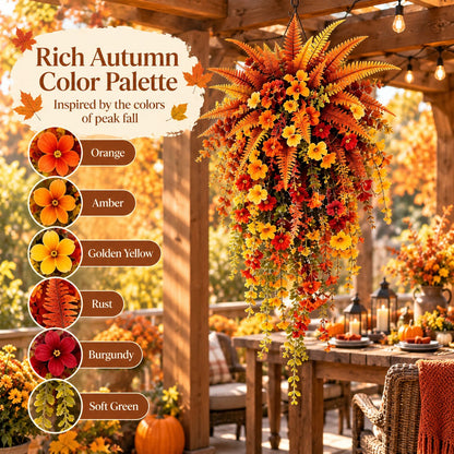 ⚡Autumn Cascading Floral Hanging Swag