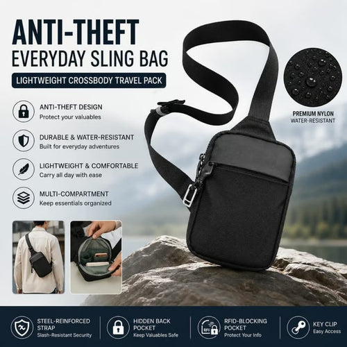 ⭐Anti-Theft Everyday Sling Bag – Lightweight Crossbody Travel Pack
