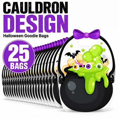 🎃Halloween Pumpkin & Witch Cauldron Goodie Bags (Bags Only)