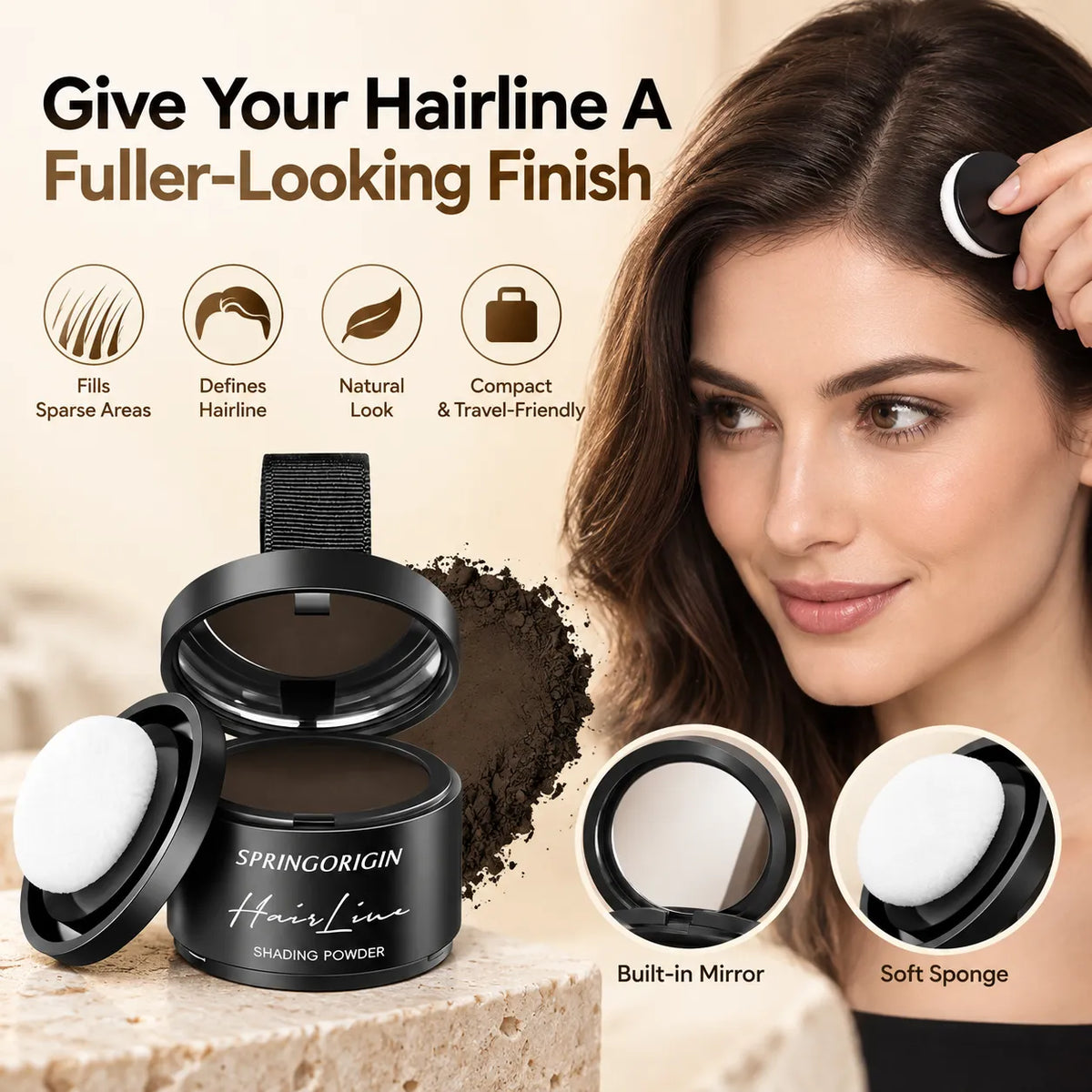 Hairline Shadow Powder – Instant Root Touch-Up & Scalp Concealer