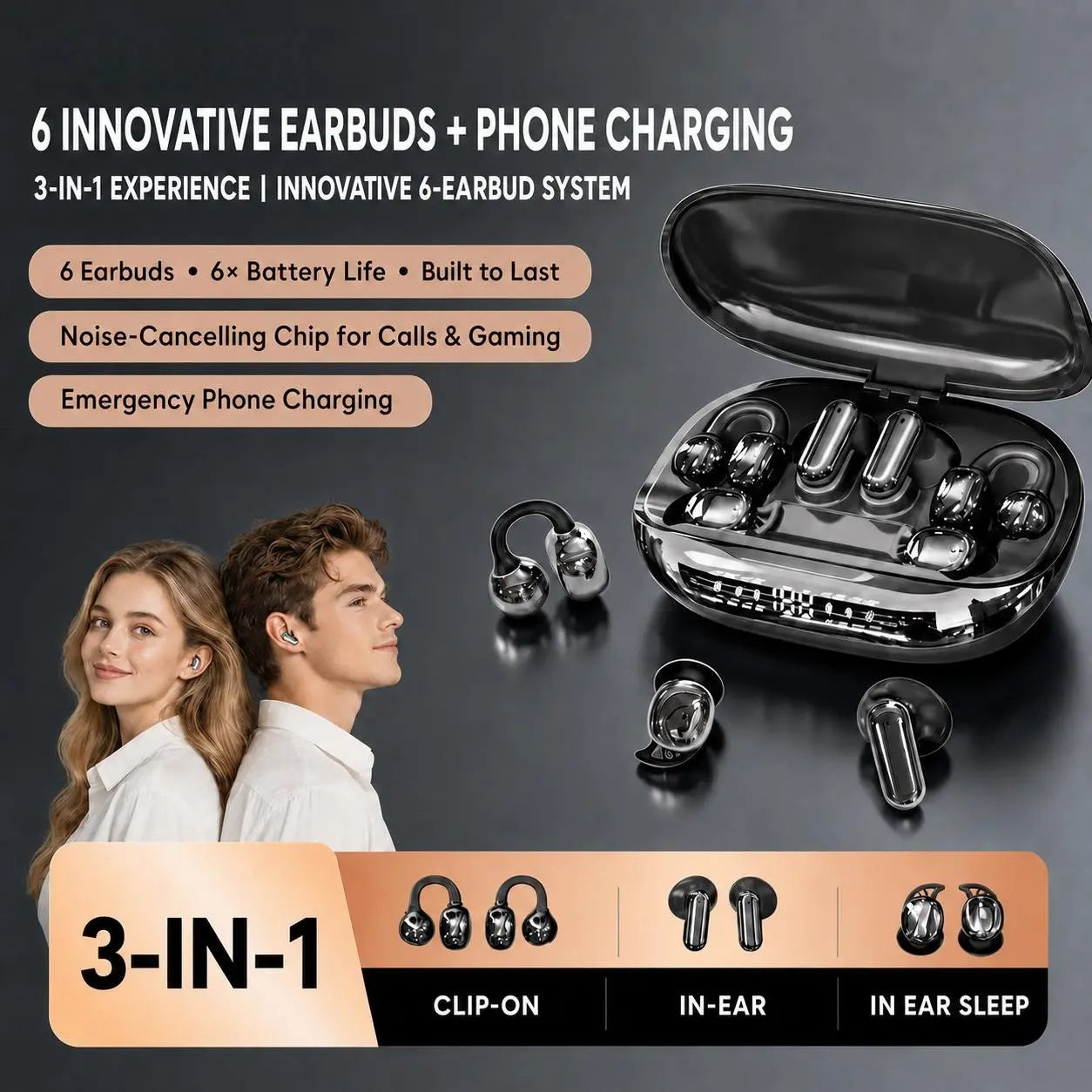 ⚡Wireless Earbuds with Power Bank Case