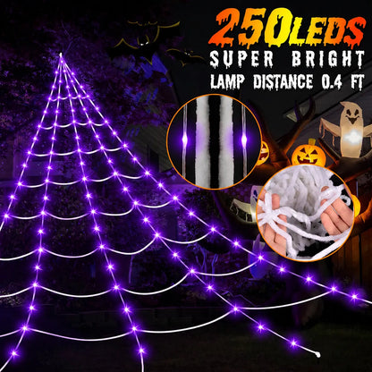 🎃 🕷️Halloween Hot Sellers 👻Halloween glowing spider web lights--🥰