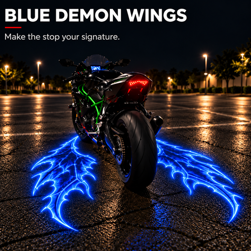 🔥 LAST DAY 50% OFF 🏍️ IP67 Waterproof & Dustproof Angel Wing Motorcycle LED Projector Lights (1 Pair)