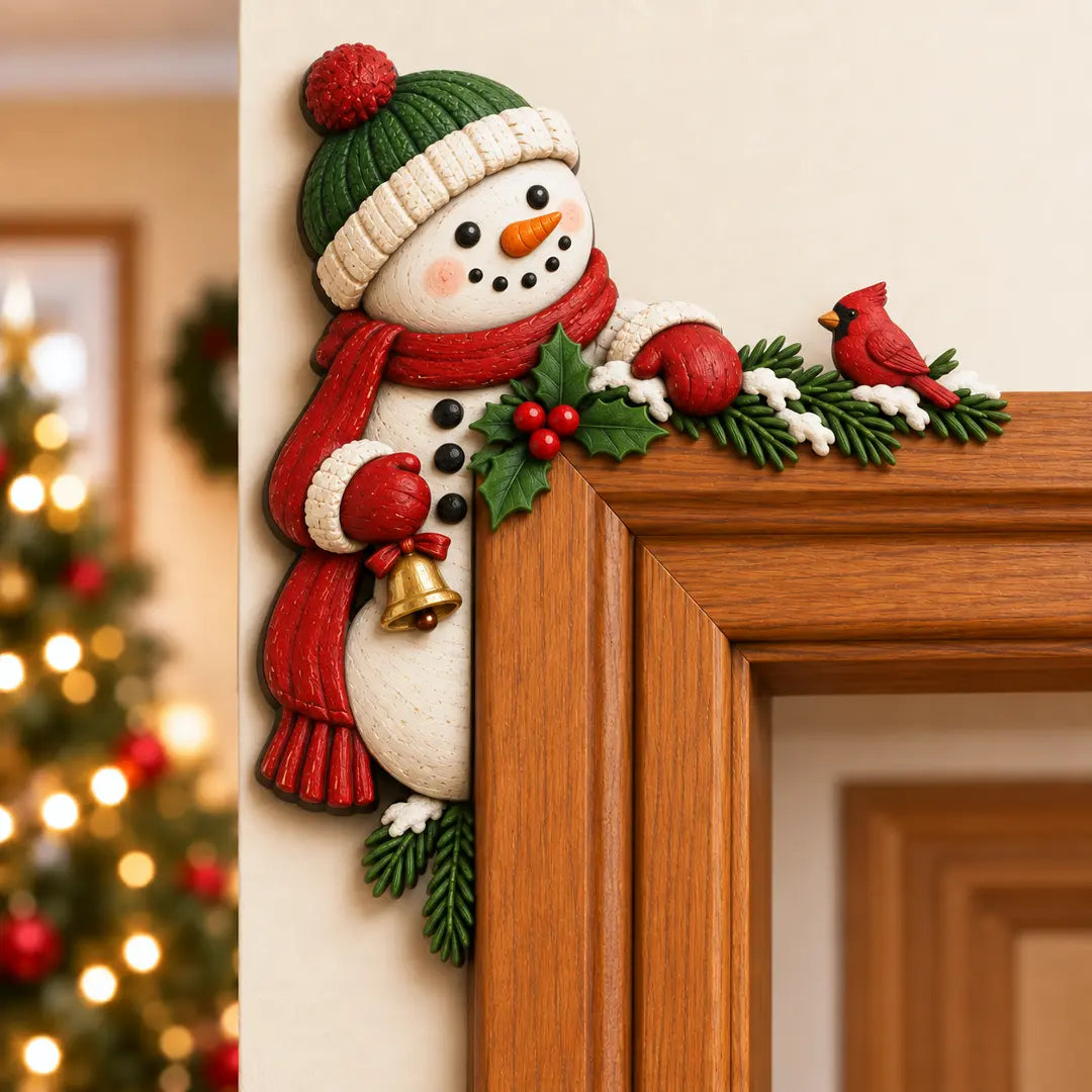 🎅 Christmas Peekaboo Door Frame Decor | Festive Corner Holiday Accent