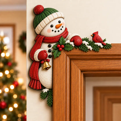 🎅 Christmas Peekaboo Door Frame Decor | Festive Corner Holiday Accent