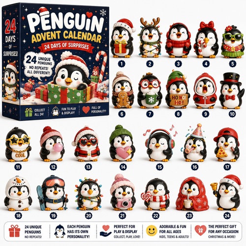🎁🐧 24 Days of Penguin Surprises Advent Calendar – 24 Unique Penguins, 3 Fun Editions