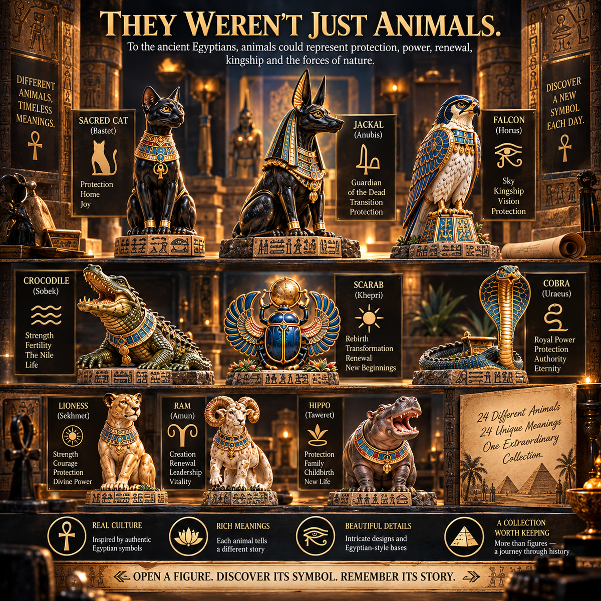 🎀🐈‍⬛🏺24 Days of Ancient Egypt – Sacred Animals & Guardians Collection ✨