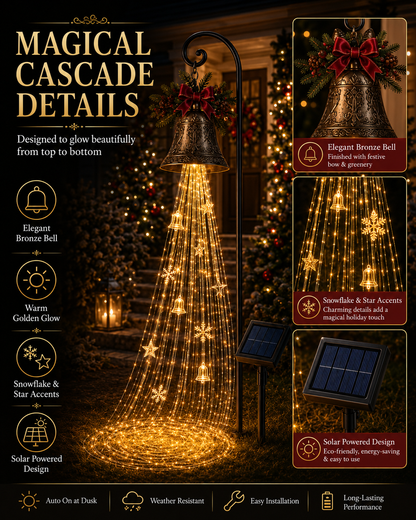 🔥Hot Sale 40% OFF🎄 Christmas Bell Cascade Solar Yard Light