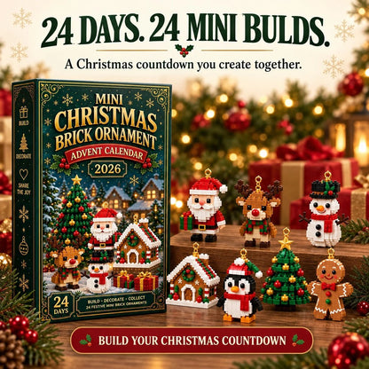 ⏳ Last day to save 50% – 🎄 24-Day Mini Christmas Ornament Advent Calendar | buildable designs with hanging loops 🧱