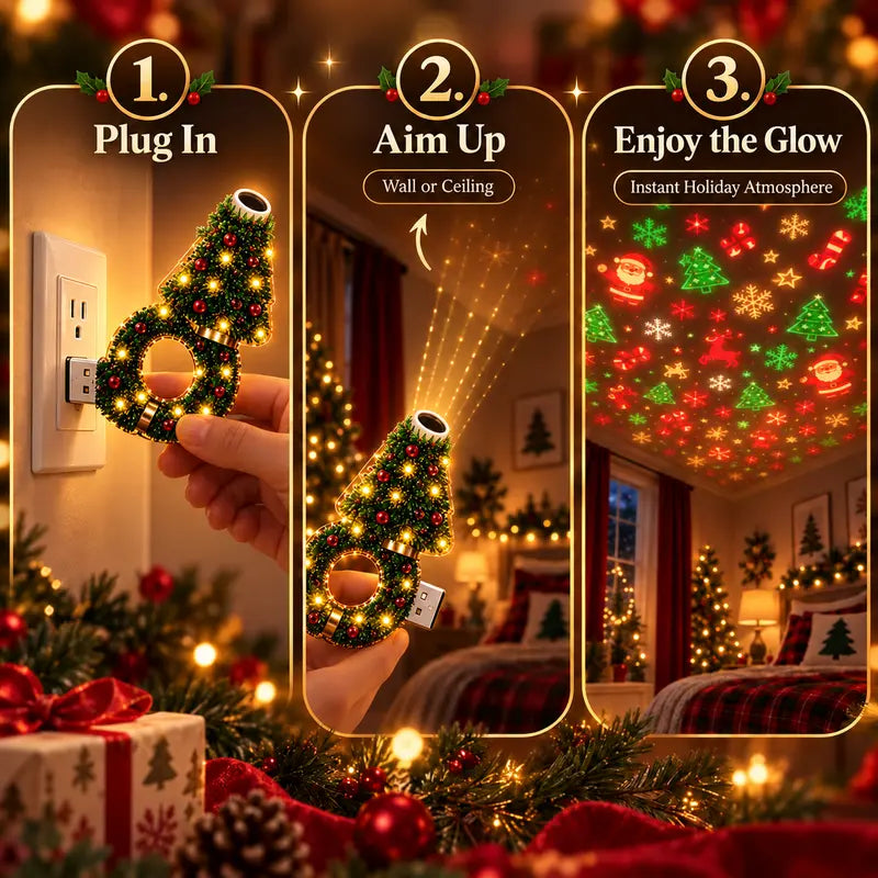 🎄2026 New USB Plug-In Christmas Projector Night Light✨