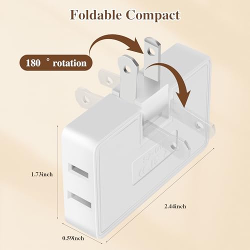 🔌2 Pack 3 Way Flat Wall Outlet Extender Adapter