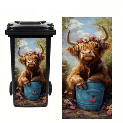 ⚡ Creative Trash Can Sticker with Colourful Cartoon