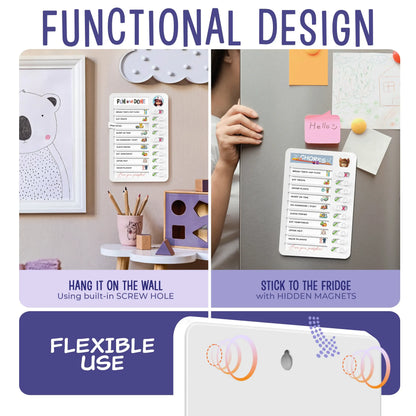 Kids Daily Routine & Chore Chart – Visual Sliding Checklist with 108 Task Cards & Stickers