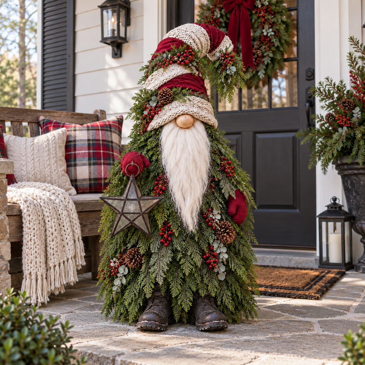 💫Evergreen Star Gnome™ Lighted Christmas Woodland Decor