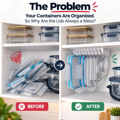 🍱5-Slot Food Container Lid Organizer – 2-Pack