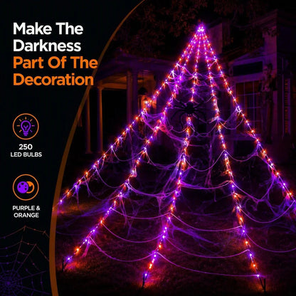 Oversized Halloween Spider Web Lights – 5M