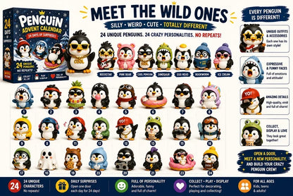 🎁🐧 24 Days of Penguin Surprises Advent Calendar – 24 Unique Penguins, 3 Fun Editions