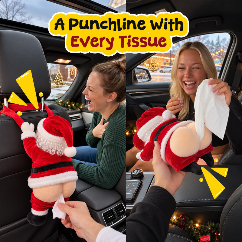 💨Funny Santa Butt Tissue Box Holder – Hilarious Christmas Decor & White Elephant Gag Gift